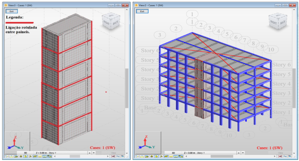 Modelo Robot Structural Analysis do edifício que constitui o caso de estudo. 